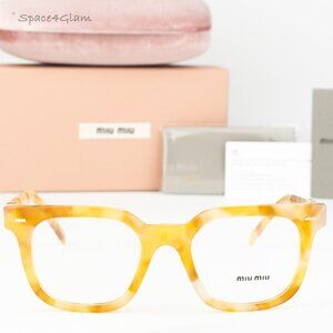 BRAND NEW Miu Miu MU06XV 13U1O1 Havana Cream Square Unisex Eyeglasses 0MU 06XV
